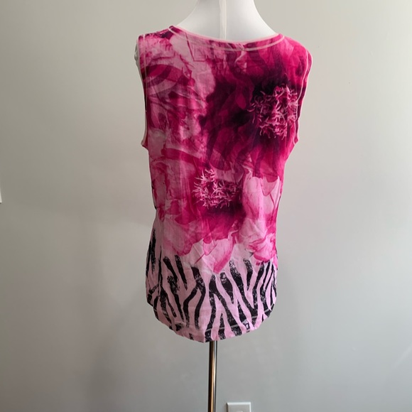 Basler sweater set size 42 large 10 us pink black sleeveless top and sweater - Picture 14 of 15